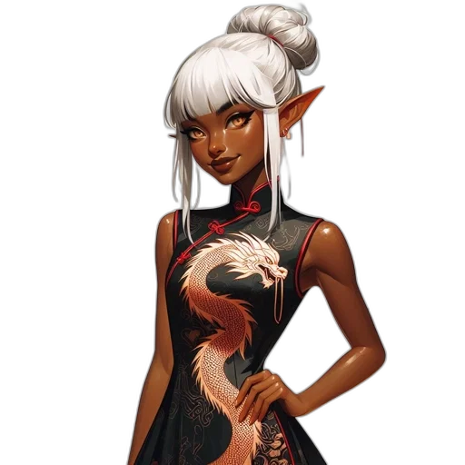 dress, staff, fantasy art, concept art, pixel art, comic book art, dark, earth tones transparent PNG cut-out