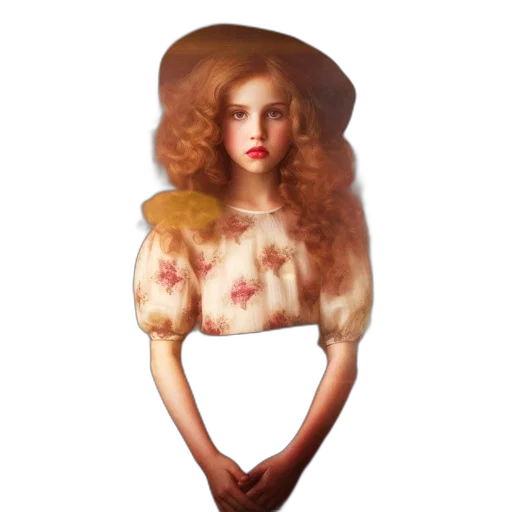 hat, dress, jacket, hair, photorealistic, concept art, fantasy art, 3d render transparent PNG cut-out