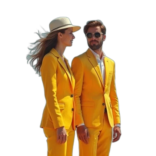 jacket, dress, concept art, golden, neon, colorful, pastel, man transparent PNG cut-out
