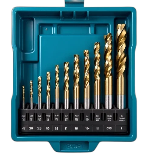 jewelry, weapon, set, drill, bits, neatly, organized, blue transparent PNG cut-out