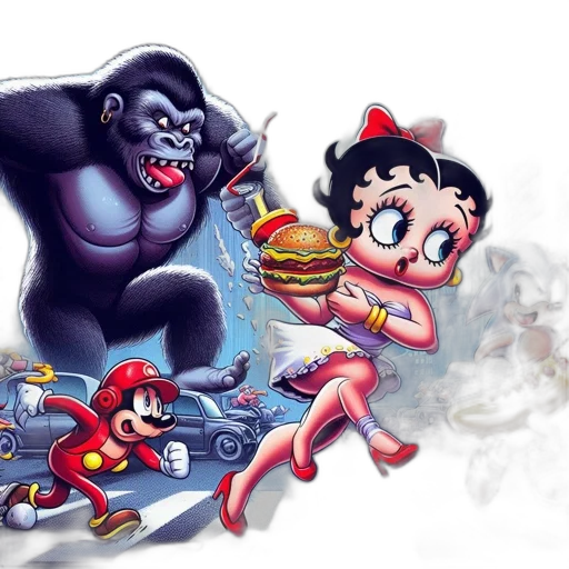 food, concept art, comic book art, fantasy art, cartoon, underwater, animated, bustling transparent PNG cut-out
