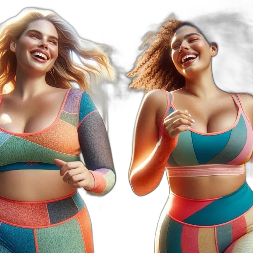 concept art, 3d render, photorealistic, neon, colorful, pastel, two, women transparent PNG cut-out