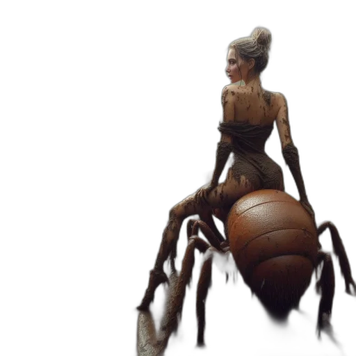 creature, animal, hair, dress, concept art, 3d render, fantasy art, photorealistic transparent PNG cut-out