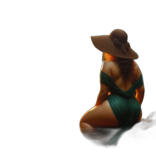 hat, dress, jewelry, creature, 3d render, concept art, photorealistic, fantasy art transparent PNG cut-out