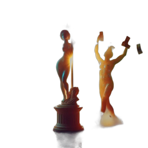 staff, 3d render, concept art, photorealistic, underwater, fire, vivid, scene transparent PNG cut-out