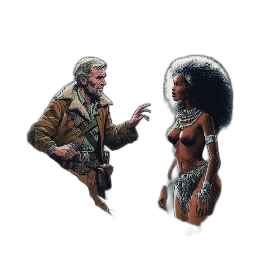 jacket, weapon, concept art, comic book art, fantasy art, pixel art, snow, underwater transparent PNG cut-out