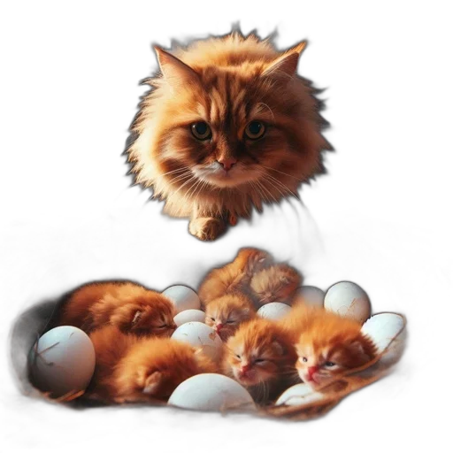 animal, concept art, photorealistic, pixel art, fantasy art, orange, tabby, cat transparent PNG cut-out
