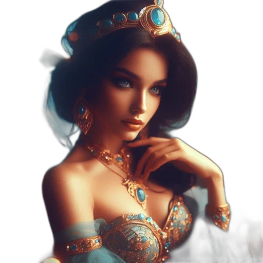 jewelry, crown, dress, fantasy art, photorealistic, concept art, 3d render, golden transparent PNG cut-out