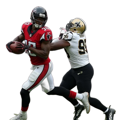 falcons, tackle, during, saints transparent PNG cut-out
