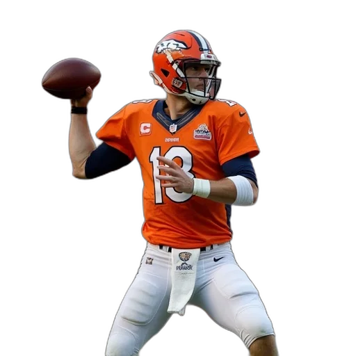 photorealistic, peyton, manning, looking, throw, ball transparent PNG cut-out