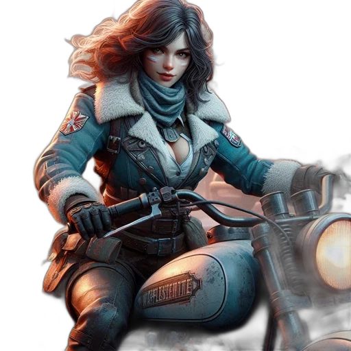 jacket, concept art, fantasy art, comic book art, cyberpunk, blue, woman, wavy transparent PNG cut-out
