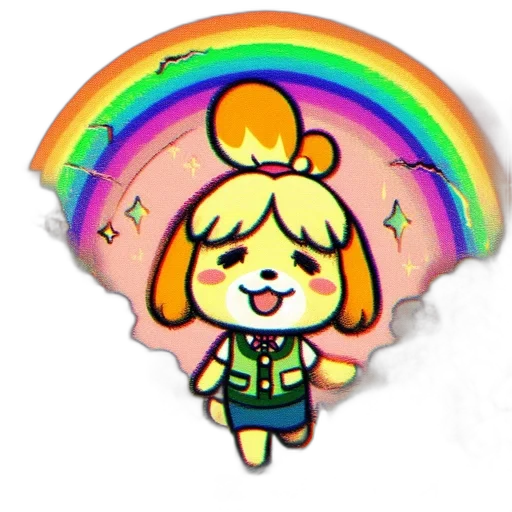 staff, umbrella, pixel art, vaporwave, cartoon, 3d render, colorful, golden transparent PNG cut-out