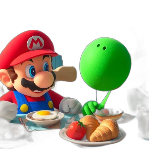 food, hat, weapon, 3d render, concept art, photorealistic, green, brightly transparent PNG cut-out