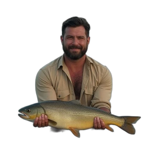 animal, creature, staff, jacket, photorealistic, oil painting, underwater, man transparent PNG cut-out