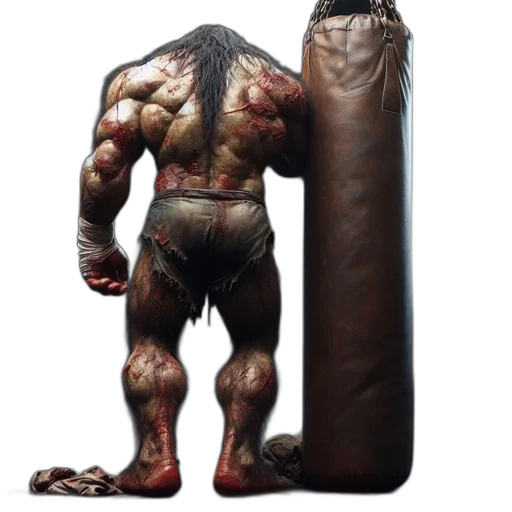 creature, animal, weapon, concept art, photorealistic, fantasy art, 3d render, scarred transparent PNG cut-out
