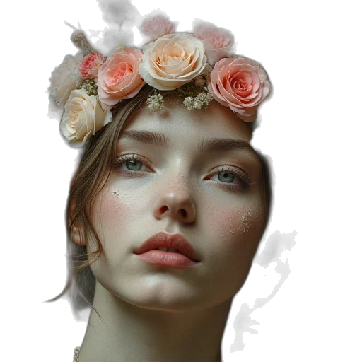 crown, face, flower, mask transparent PNG cut-out