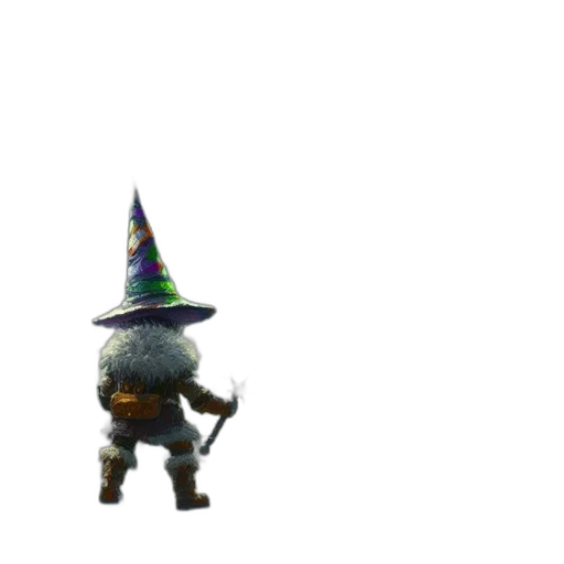 hat, staff, creature, weapon, 3d render, concept art, pixel art, fantasy art transparent PNG cut-out