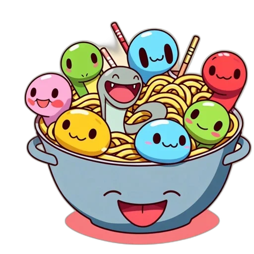 food, pixel art, concept art, cartoon, anime, neon, pastel, colorful transparent PNG cut-out