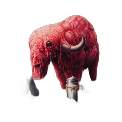 animal, creature, weapon, concept art, watercolor, 3d render, fantasy art, red transparent PNG cut-out