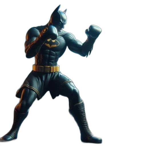 mask, concept art, 3d render, comic book art, dark, batman, boxing, ring transparent PNG cut-out