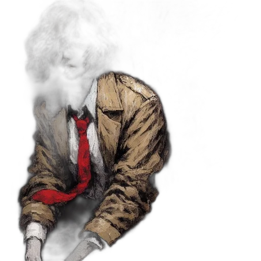jacket, mask, face, concept art, comic book art, photorealistic, watercolor, fog transparent PNG cut-out