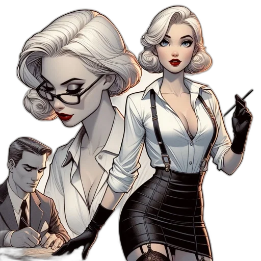 comic book art, concept art, cartoon, fantasy art, illustrated, female, character, various transparent PNG cut-out