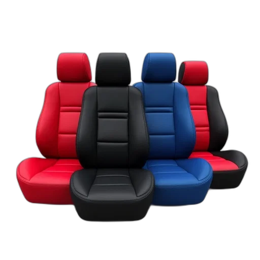 car, furniture, set, four, seat, covers, different, colors transparent PNG cut-out