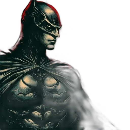 mask, comic book art, concept art, fantasy art, 3d render, batman, depicted, side transparent PNG cut-out