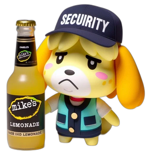 toy, animal, crossing, character, security, uniform, holds, bottle transparent PNG cut-out