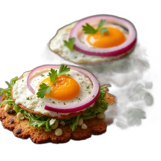 food, crown, photorealistic, 3d render, two, tostada, red, onion transparent PNG cut-out