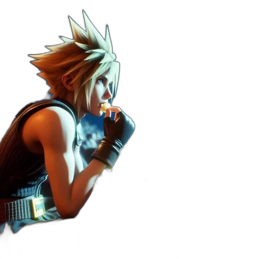 weapon, concept art, 3d render, pixel art, comic book art, character, spiky, blonde transparent PNG cut-out
