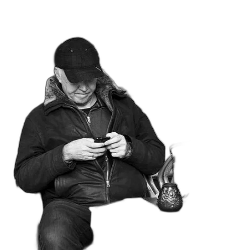 jacket, staff, hat, umbrella, photorealistic, concept art, man, black transparent PNG cut-out