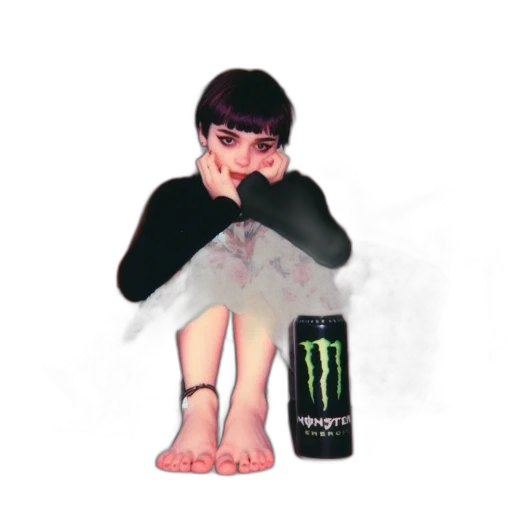 creature, bottle, food, animal, photorealistic, concept art, vaporwave, 3d render transparent PNG cut-out