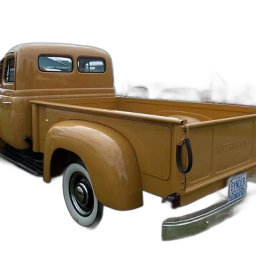 car, 3d render, photorealistic, concept art, vintage, yellow, pickup, truck transparent PNG cut-out