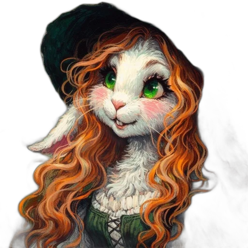 hat, dress, dragon, face, fantasy art, watercolor, concept art, photorealistic transparent PNG cut-out
