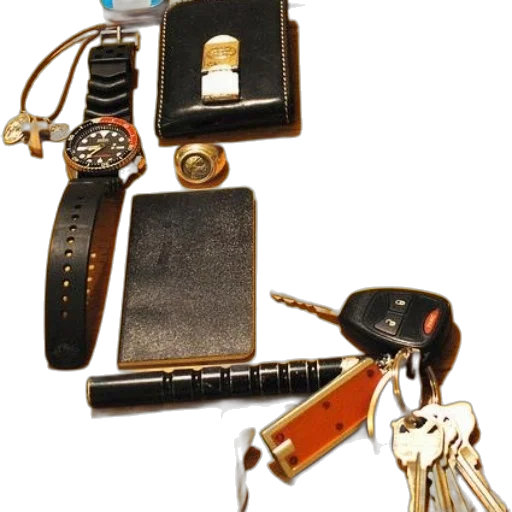 jewelry, staff, collection, items, including, watch, wallet, keys transparent PNG cut-out