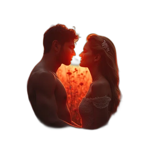 photorealistic, 3d render, concept art, fire, underwater, outer space, neon lights, love transparent PNG cut-out