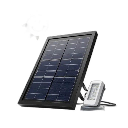staff, solar, panel, white, led, light, attached, displayed transparent PNG cut-out