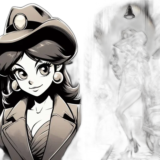 comic book art, concept art, cartoon, fantasy art, monochrome, two, images, feature transparent PNG cut-out