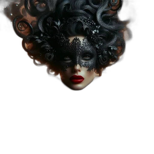mask, face, hair, crown, photorealistic, fantasy art, concept art, 3d render transparent PNG cut-out