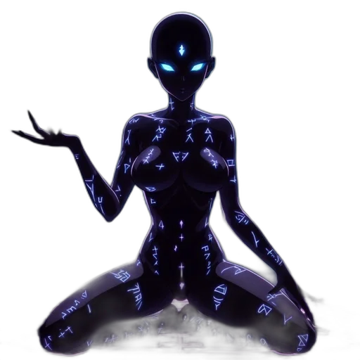 robot, staff, creature, dress, concept art, cyberpunk, fantasy art, pixel art transparent PNG cut-out
