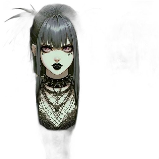 mask, staff, jewelry, creature, fantasy art, concept art, anime, 3d render transparent PNG cut-out