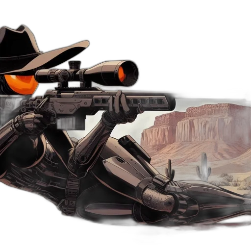 weapon, robot, concept art, comic book art, fantasy art, photorealistic, futuristic, figure transparent PNG cut-out