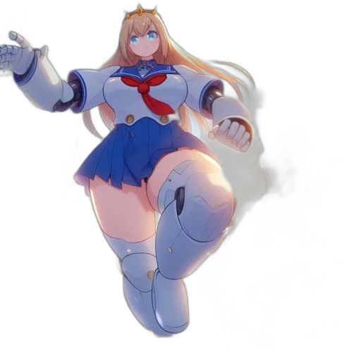 robot, dress, weapon, creature, 3d render, concept art, anime, cartoon transparent PNG cut-out
