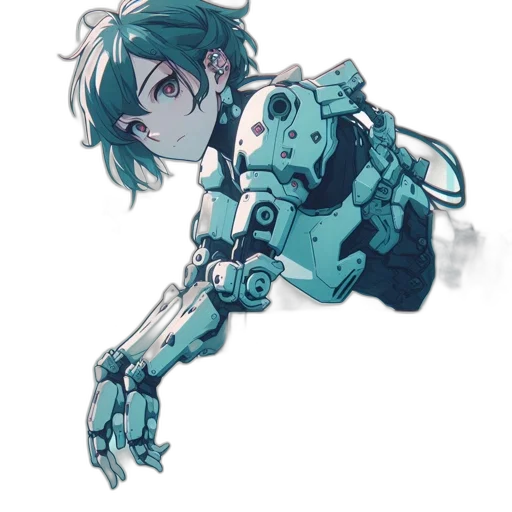 robot, weapon, creature, sword, concept art, pixel art, cyberpunk, anime transparent PNG cut-out