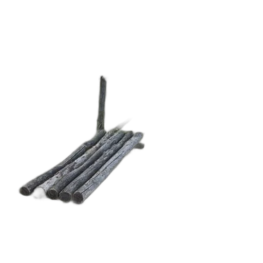 weapon, staff, sword, furniture, rustic, wooden, bench, sits transparent PNG cut-out