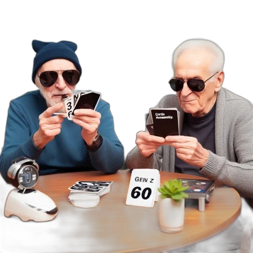 hat, concept art, 3d render, two, older, gentlemen, playfully, engage transparent PNG cut-out