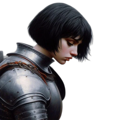 face, hair, jacket, sword, concept art, fantasy art, photorealistic, 3d render transparent PNG cut-out
