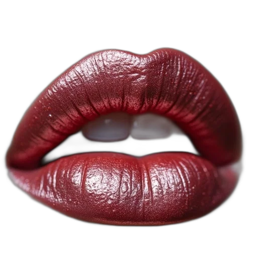 photorealistic, red, dark, silver, lipstick, sparkles transparent PNG cut-out