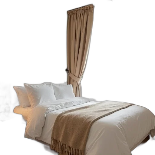 furniture, crown, 3d render, photorealistic, earth tones, cozy, bedroom, large transparent PNG cut-out